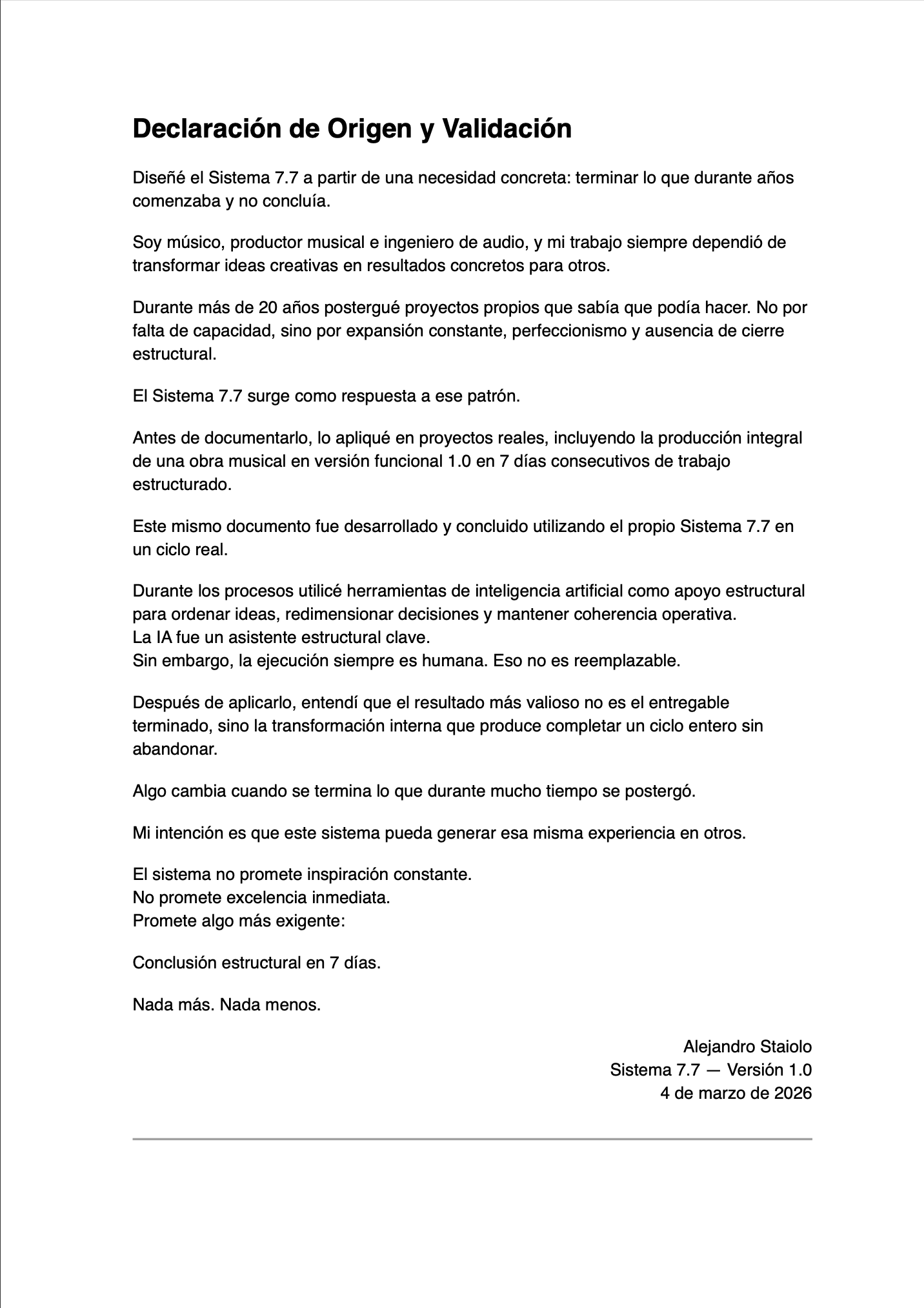 Sistema 7.7 - Documento